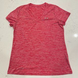 Under Armour Short Sleeve Loose Heat Gear Workout Top Red Women’s Medium